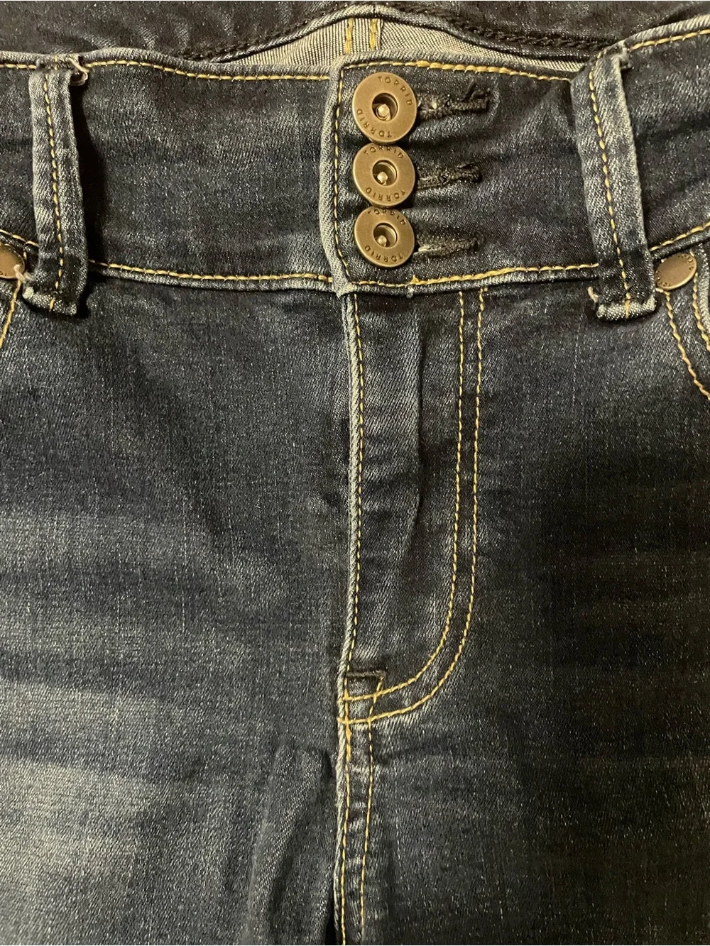 Torrid Women’s - Size 12 - Dark Wash Denim Bermuda Shorts - 3 Button - Stretch